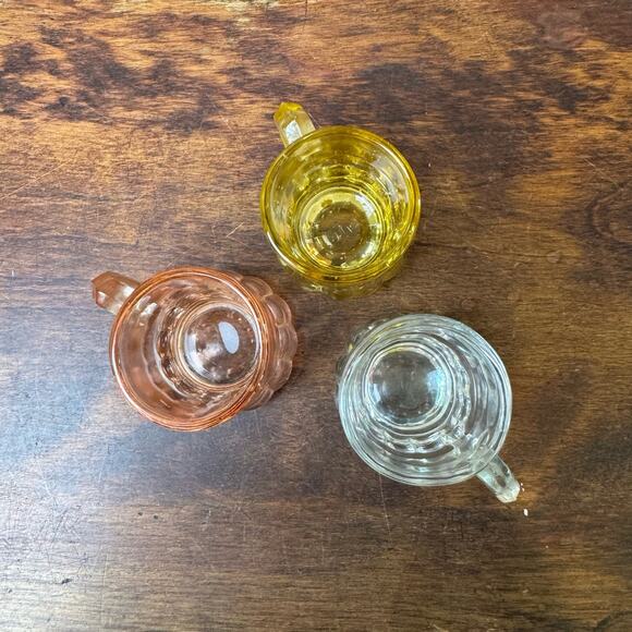 Federal Glass Vintage Miniature Set of 3 Mini Mug Shot Glasses toothpick holders - Picture 5 of 13